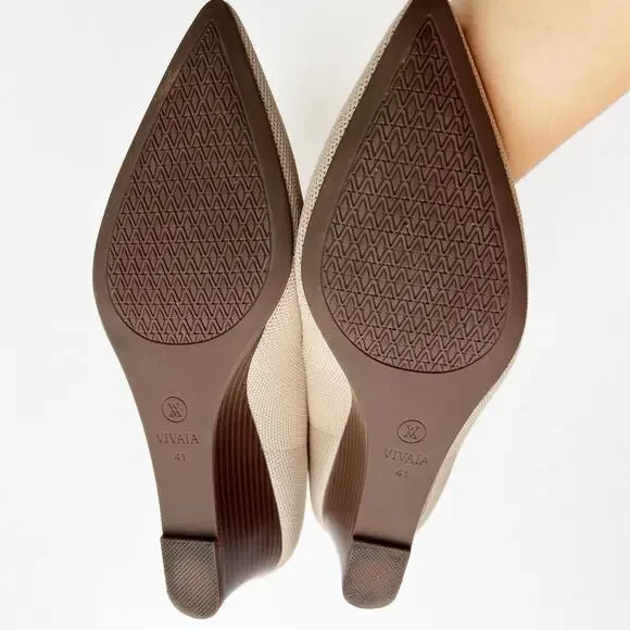 VIVAIA Aria Wedge Pro Pointed Toe Wedge Heel Shoes Almond EU 41 - Picture 7 of 8